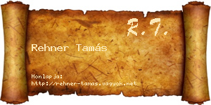 Rehner Tamás névjegykártya